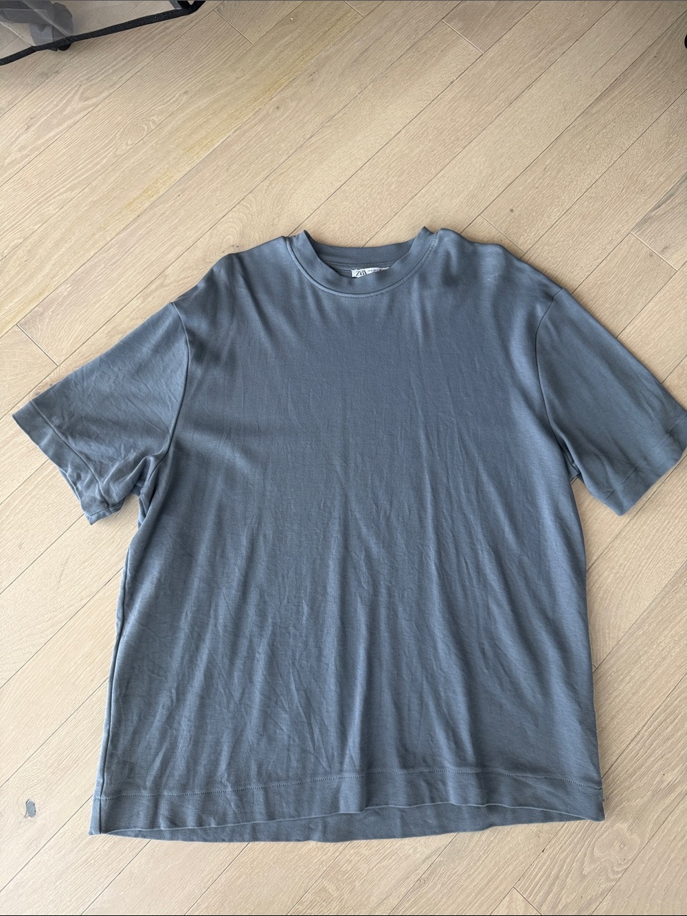 Zara Oversized Shirt Light Grey/Blue Size Large